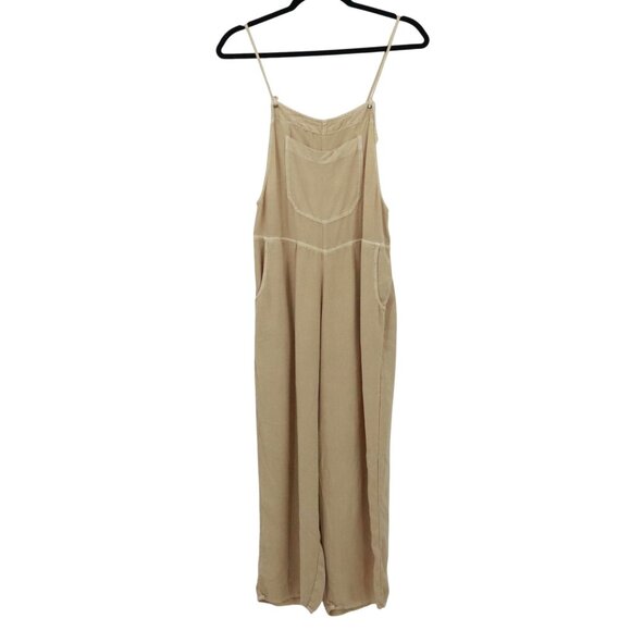 RVCA Jumpsuit Women S Beige Boho Utilitarian Cottagecore Rustic Earthy Gardening - Picture 13 of 16
